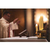 Priests during a mass/wedding ceremony/nuptial mass (shallow DOF; color toned image)