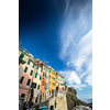 Riomaggiore of Cinque Terre, Italy - Traditional fishing village in La Spezia, situate in coastline of Liguria of Italy. Riomaggiore is one of the five Cinque Terre travel attractions.