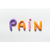 Pain word formed of colorful plasticine on white background.