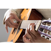 Close up of male hands playing acoustic guitar