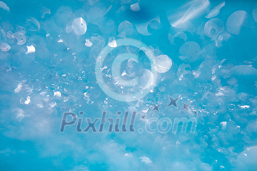 Beautiful water waves - Splashed water wave in clean blue water, clean filtered water ready for drinking Beautiful water waves - Splashed water wave in clean blue water, clean filtered water ready for drinking
