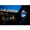 Commercial airliner airplane flight cockpit during takeoff