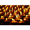 Burning candles in Buddhist temple. Dharamsala, Himachal Pradesh, India