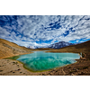 Dhankar mountain lake in Himalayas. Dhankar, Spiti valley, Himachal Pradesh, India