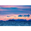 Vacation cruise background - sunset sea with cruise ship. Andaman sea, Thailand