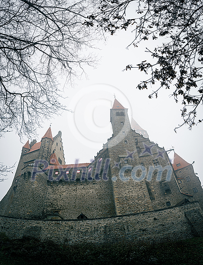 Misty gothic castle, without doubt bewitched place full of mystery and scary ghosts and headless knights Misty gothic castle, without doubt bewitched place full of mystery and scary ghosts and headless knights