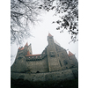 Misty gothic castle, without doubt bewitched place full of mystery and scary ghosts and headless knights