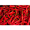 Red spicy chili peppers pile at asian market close up texture background. Sardar Market, Jodhpur, Rajasthan, India