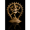 Statue of indian hindu god Shiva Nataraja - Lord of Dance on black background with reflection