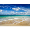 Beach holidays vacation background - beautiful beach and waves of Caribbean Sea