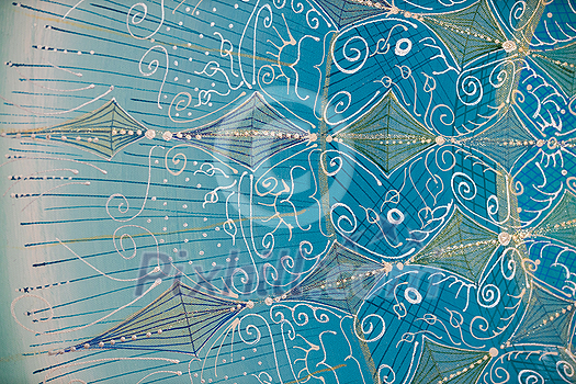 Magical abstract painting hanging on a wall.