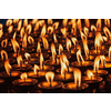 Burning candles in Buddhist temple. Dharamsala, Himachal Pradesh