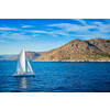 Catamaran yacht in Aegean Sea Mediterranean Sea, Greece