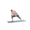Pregnancy yoga exercise - pregnant woman doing asana Utthita Parsvakonasana - Extended Side Angle Pose isolated on white background