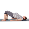 Pregnancy yoga exercise - pregnant woman doing yoga asana Purvottanasana Upward Plank Pose isolated on white background