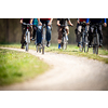 Group of people biking outdoors on a lovely spring day