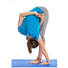 Yoga - young beautiful woman yoga instructor doing Half Bound Lotus Standing Forward Bend (Ardha Baddha Padmottanasana) asana exercise isolated on white background