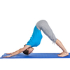 Yoga - young beautiful woman yoga instructor doing downward facing dog pose (adho mukha svanasana) exercise isolated on white background