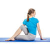 Yoga - young beautiful slender woman yoga instructor doing Half Lord of the Fishes Pose (Half Spinal Twist Pose) (Ardha Matsyendrasana) asana exercise isolated on white background
