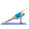 Yoga - young beautiful slender woman yoga instructor doing Extended Sides Angle Pose (Utthita Parsvakonasana) asana exercise isolated on white background