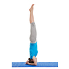 Yoga - young beautiful woman yoga instructor doing headstand (sirsasana) asana exercise isolated on white background