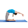 Yoga - young beautiful slender woman yoga instructor doing advanced variation of camel pose (Ustrasana) asana exercise isolated on white background