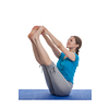 Yoga - young beautiful woman  yoga instructor doing Both Big Toe hatha Yoga asana pose (Ubhaya padangusthasana) exercise isolated on white background