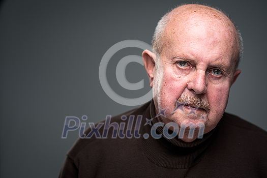 Senior man lonely at home, anxious/afraid to go out - self isolation/ quarantine due to COVID-19/ Coronavirus social distancing/prevention concept Senior man lonely at home, anxious/afraid to go out - self isolation/ quarantine due to COVID-19/ Coronavirus social distancing/prevention concept