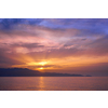Sea sunset with dramatic sky seascape. Crete island, Greece