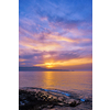 Sea sunset with dramatic sky seascape. Crete island, Greece