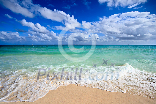 Beautiful beach and waves of Caribean Sea Beautiful beach and waves of Caribean Sea
