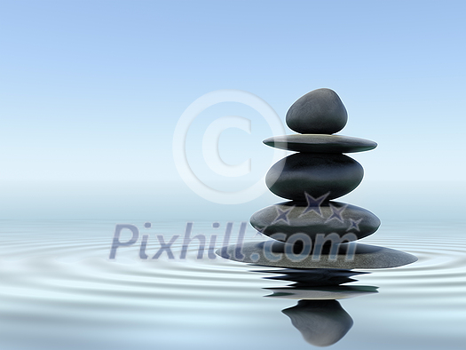 Zen stones in water Zen stones in water