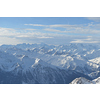 winter mountains beautiful alpine panoramic view of fresh snow capped French alps