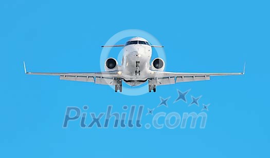 Jet aircraft gear and flaps down Jet aircraft gear and flaps down