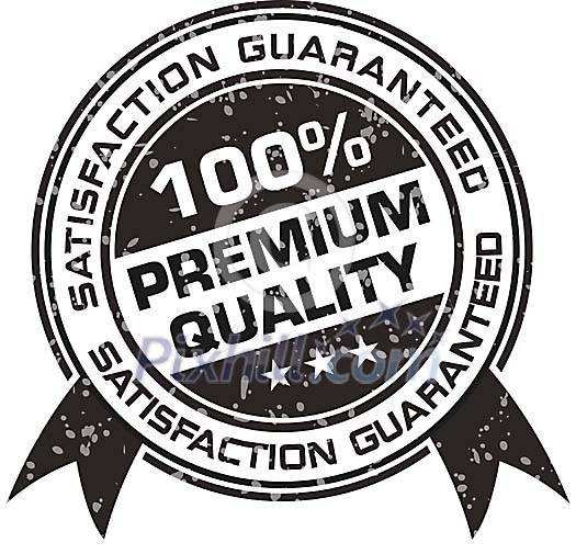 Isolated black and white premium quality label Isolated black and white premium quality label