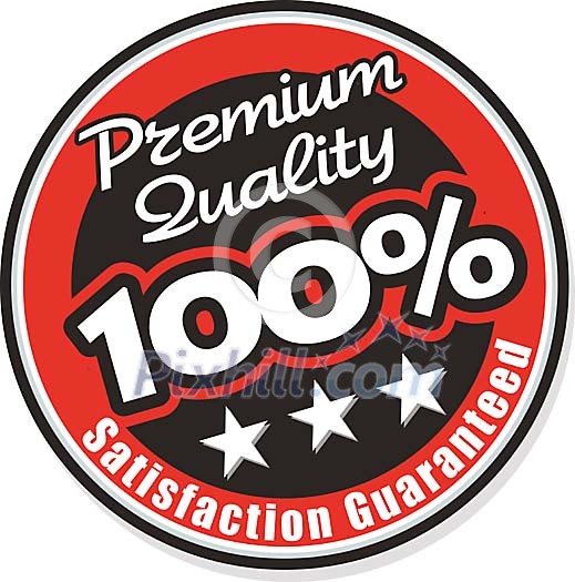 Isolated black and red quality label Isolated black and red quality label