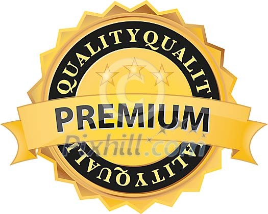 Isolated premium quality label Isolated premium quality label