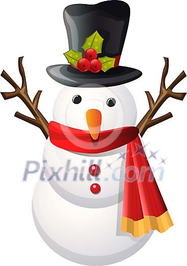 Isolated vector snowman