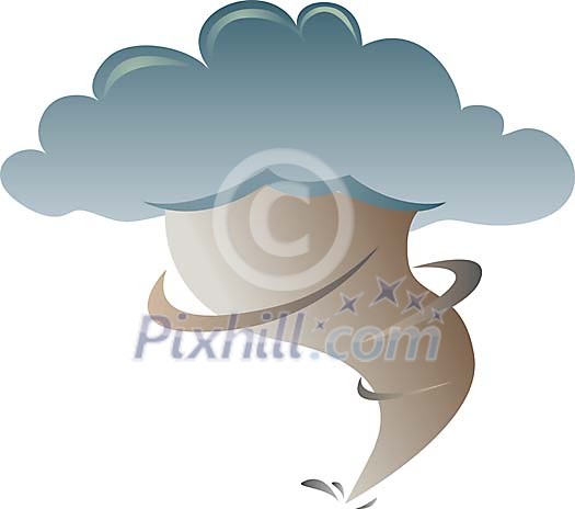 Isolated tornado on a white background