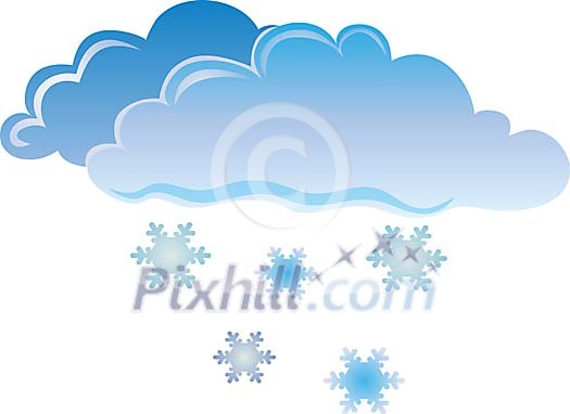 Isolated snowing clouds