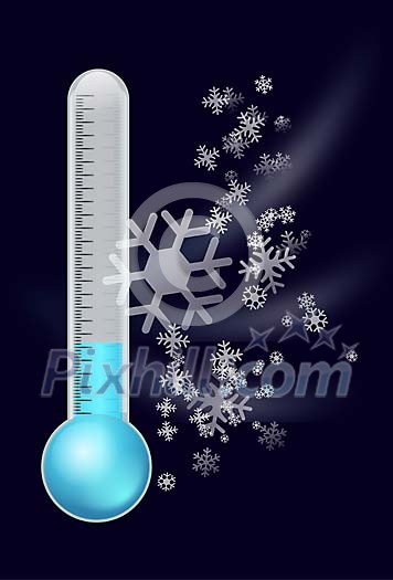 Thermometer with snowflakes