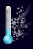 Thermometer with snowflakes