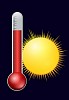 Thermometer with a sun