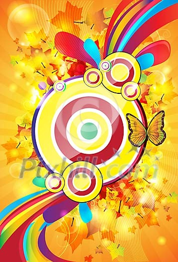 Colourful autumn vector background Colourful autumn vector background