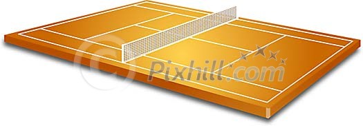 Vector image of a tennis court