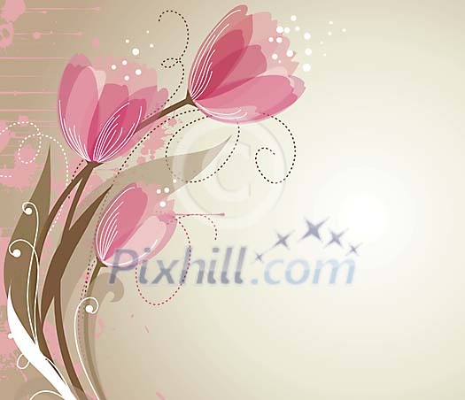 Sensitive flower vector background Sensitive flower vector background