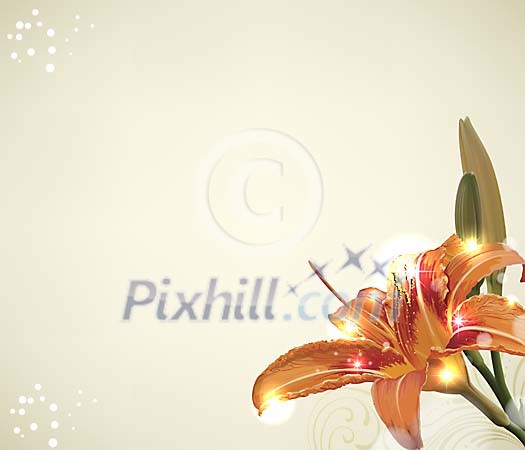 Beautiful flower vector background with lots of copyspace