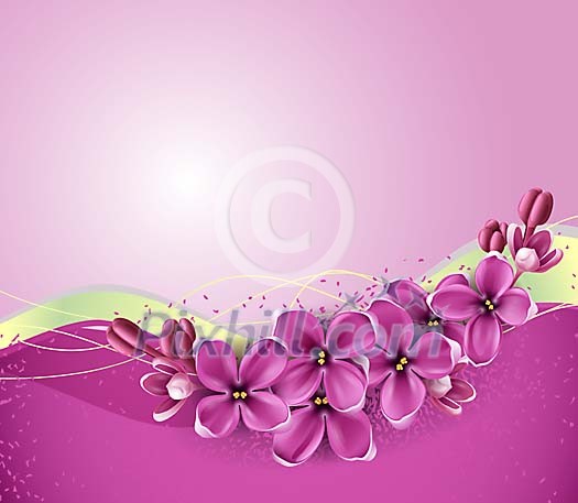 Red floral vector background with copyspace