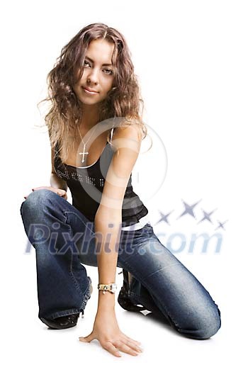 Woman kneeling Woman kneeling