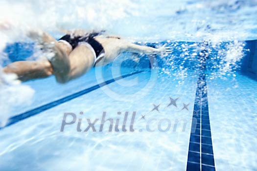 Man swimming in the pool